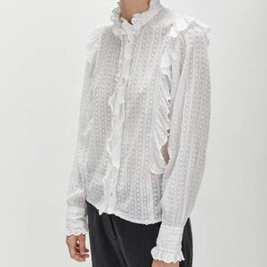 Isabel Marant White Ruffled Blouse